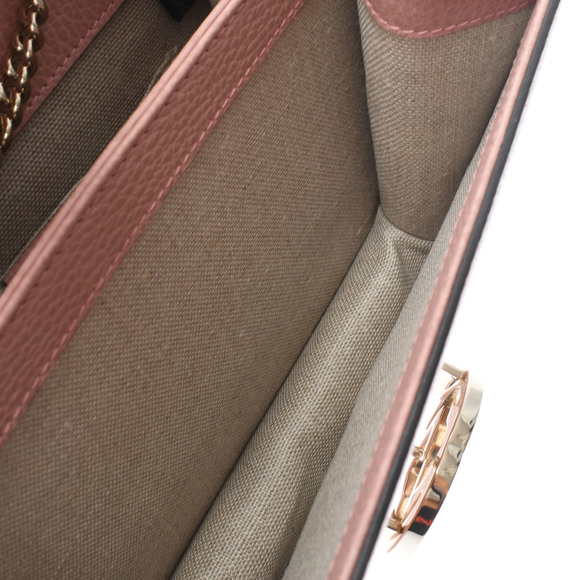 Gucci Interlocking Chain Outlet Dusty Pink Gold Hardware Leather Shoulder Bag - Picture 14 of 16